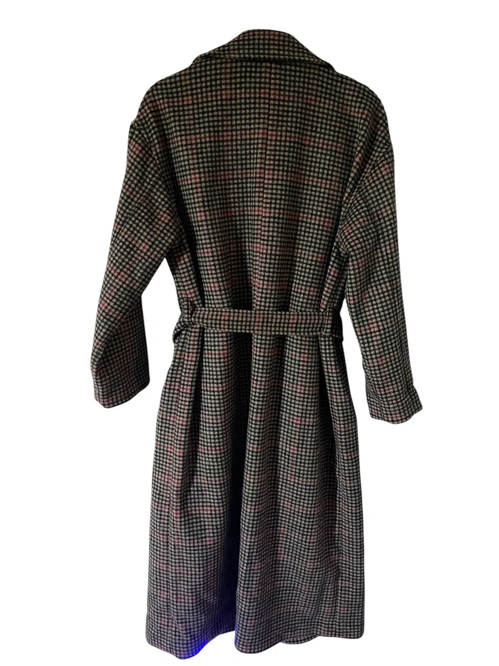 Levi's Multicolor Wool Blend Houndstooth Waist Belted Womens Overcoat Size S